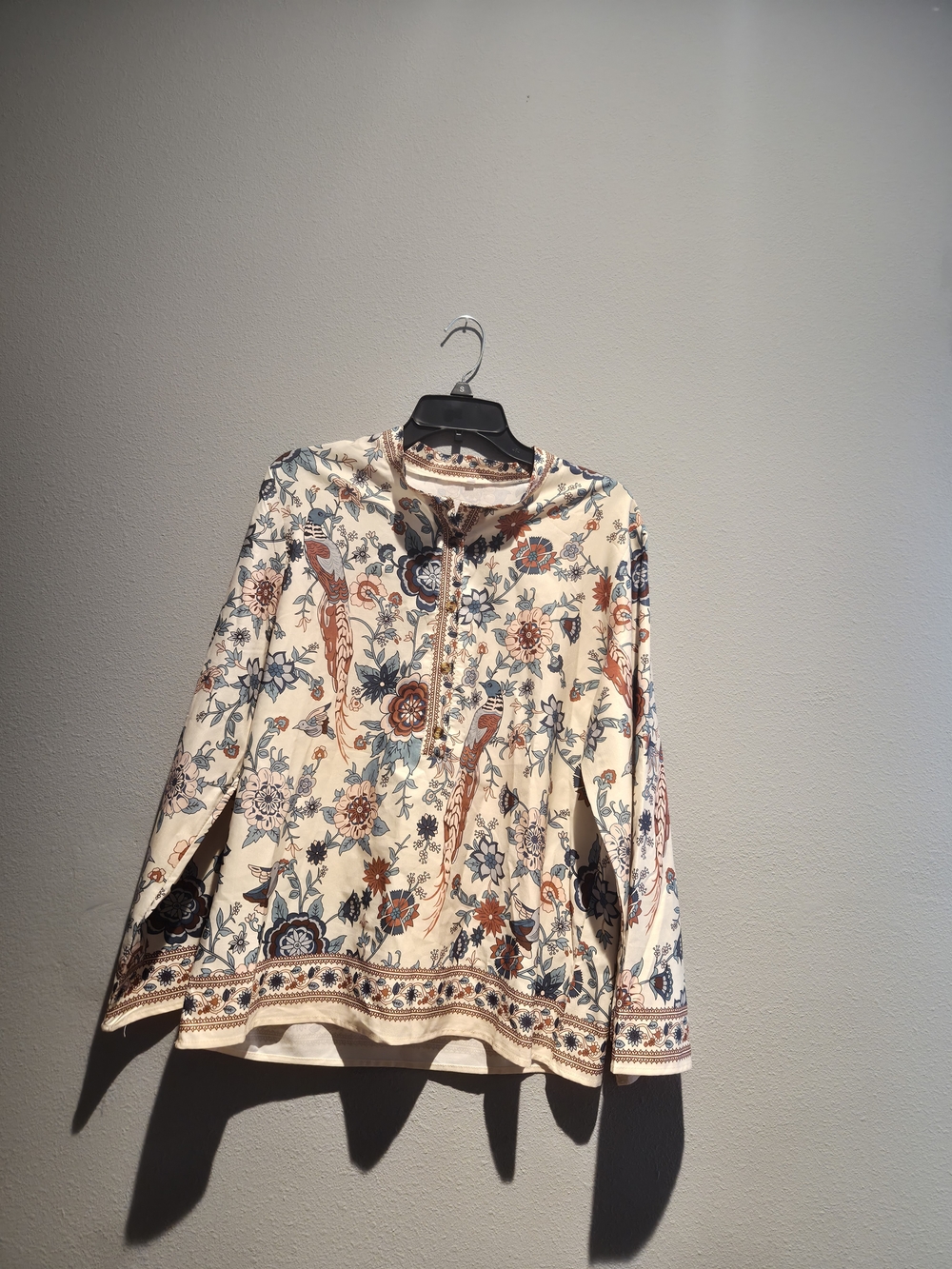 Floral Print Lightweight Jacket - Cream